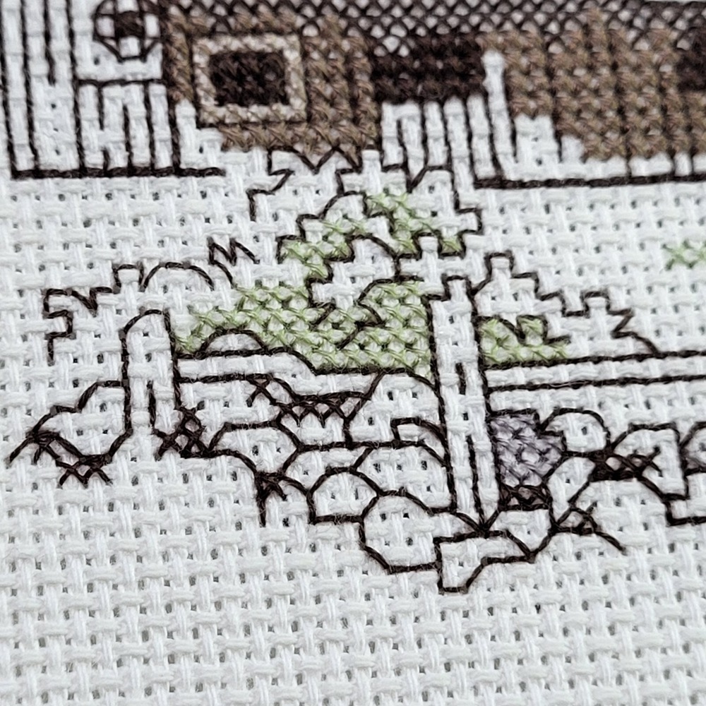 2 Embroidery Handmade Framed Needlework Barn Scenes Folk Art Country Farmhouse - Picture 9 of 10